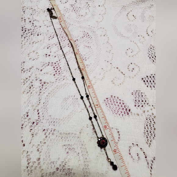 LIZ PAIACIOS Red Crystal 1920s Style Necklace - Picture 6 of 6